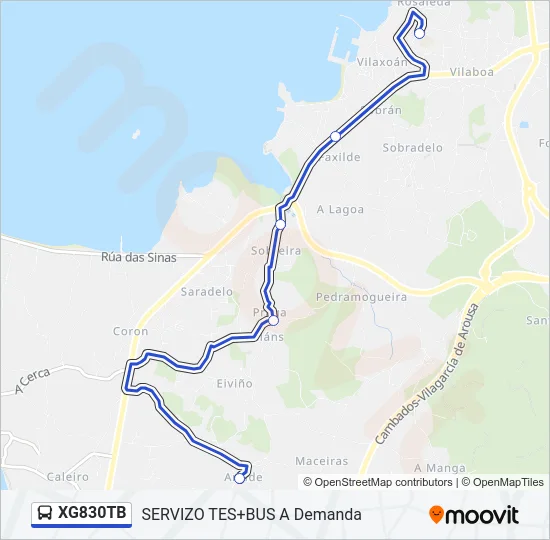 XG830TB Bus Line Map