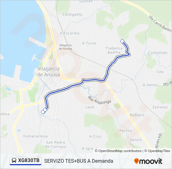 XG830TB Bus Line Map