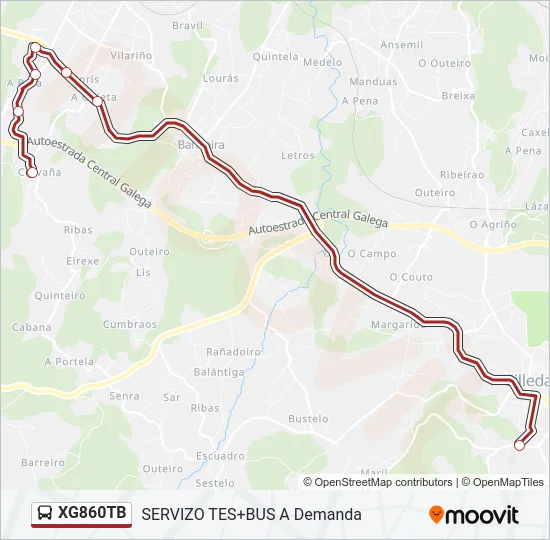 XG860TB Bus Line Map