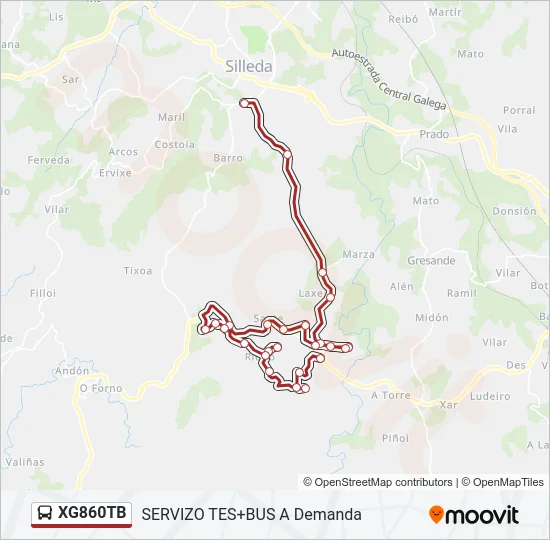 XG860TB Bus Line Map