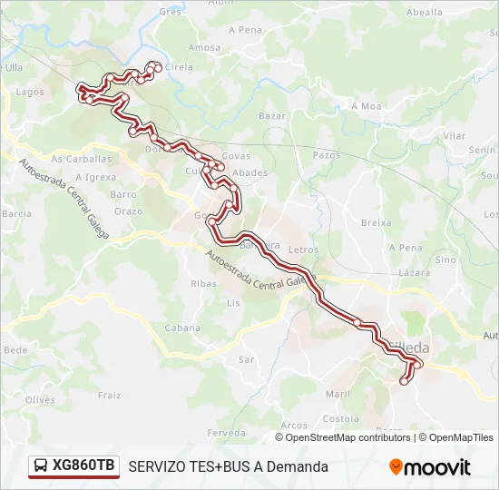 XG860TB Bus Line Map