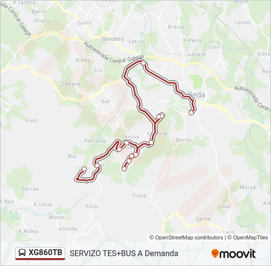 XG860TB Bus Line Map