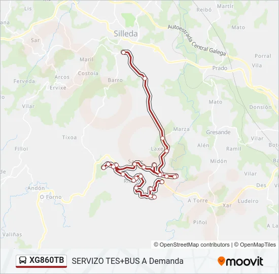 XG860TB Bus Line Map