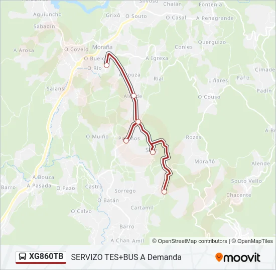XG860TB Bus Line Map