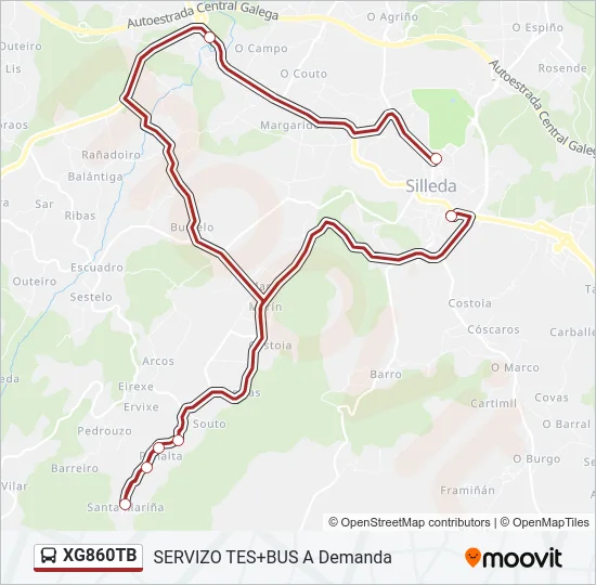 XG860TB Bus Line Map