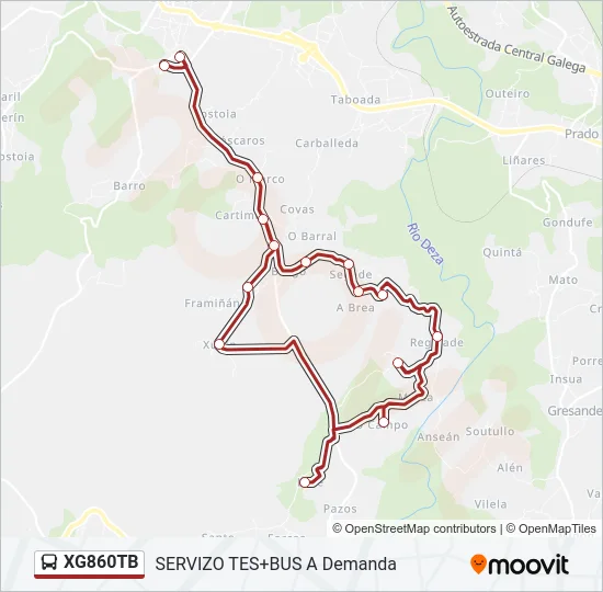 XG860TB Bus Line Map