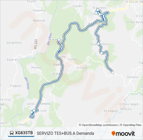 XG835TB Bus Line Map