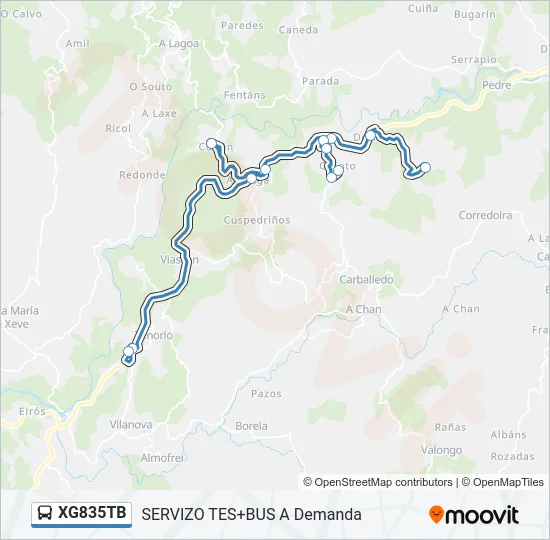 XG835TB Bus Line Map