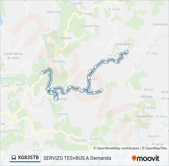 XG835TB Bus Line Map