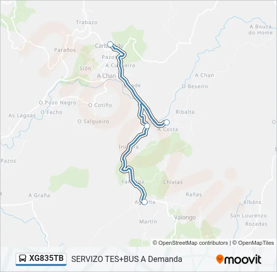 XG835TB Bus Line Map