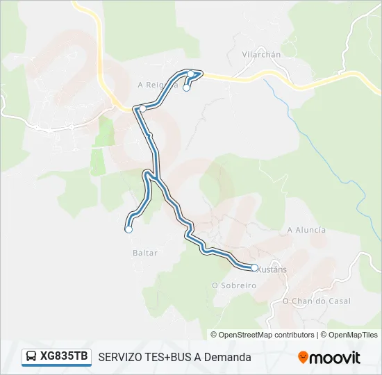XG835TB Bus Line Map