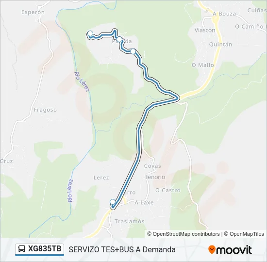 XG835TB Bus Line Map