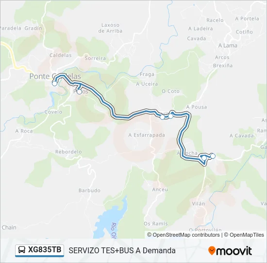 XG835TB Bus Line Map