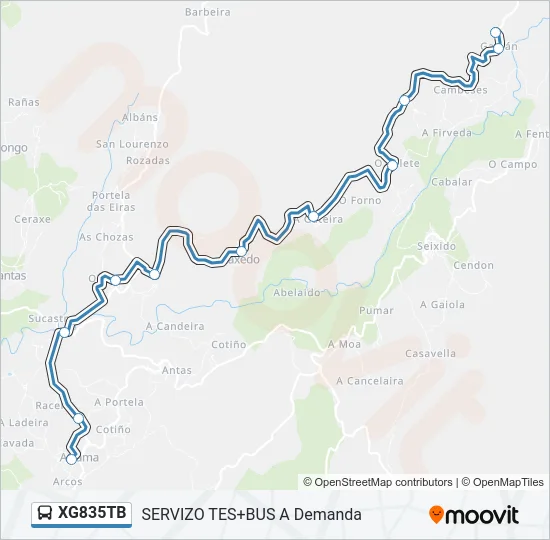 XG835TB Bus Line Map