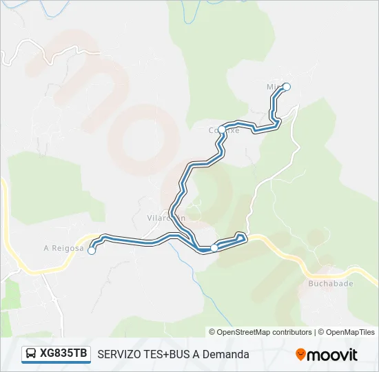 XG835TB Bus Line Map