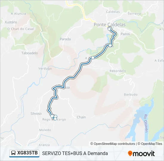 XG835TB Bus Line Map