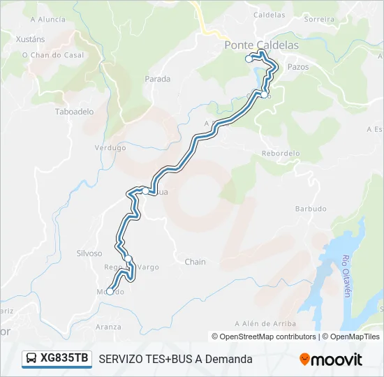 XG835TB Bus Line Map