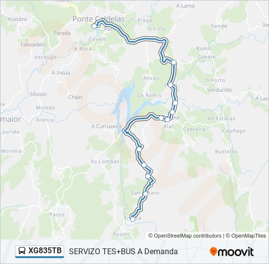 XG835TB bus Mapa de línia