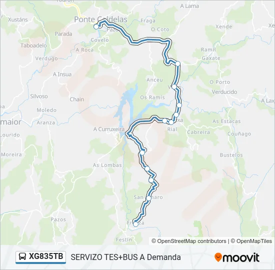 XG835TB Bus Line Map