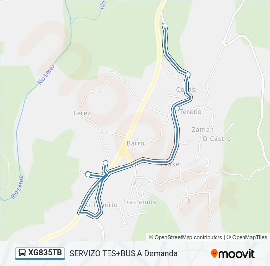 XG835TB Bus Line Map