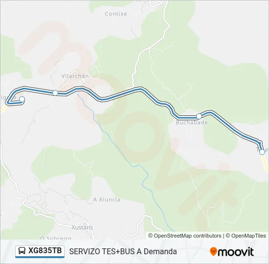 XG835TB Bus Line Map