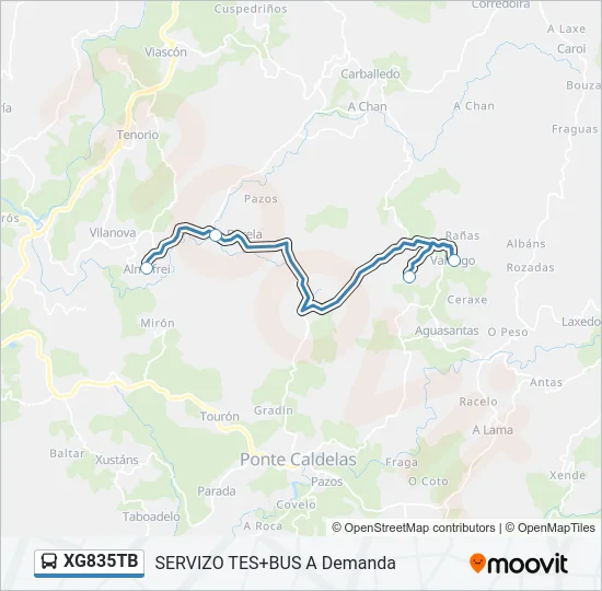 XG835TB Bus Line Map