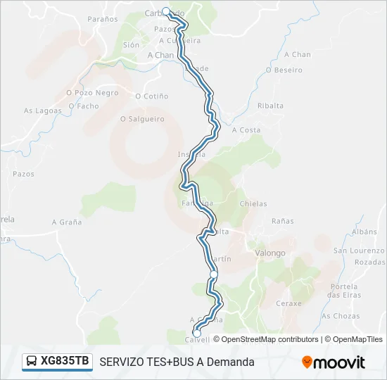 XG835TB Bus Line Map