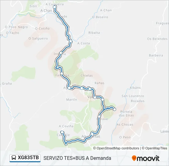 XG835TB Bus Line Map
