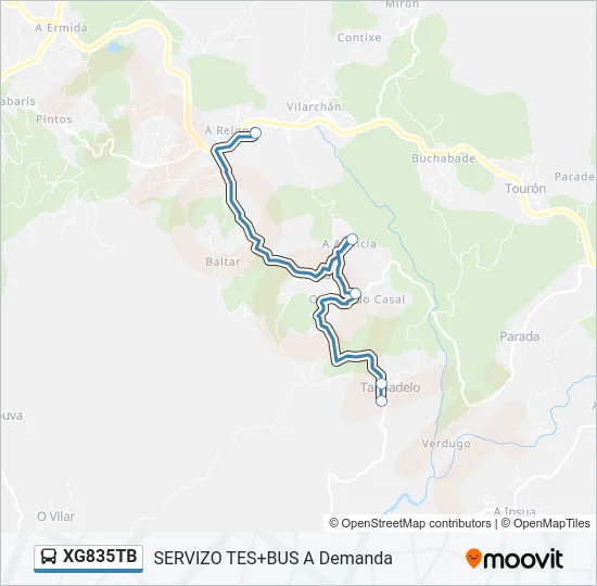 XG835TB Bus Line Map