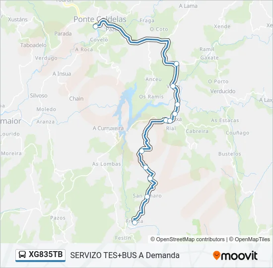 XG835TB Bus Line Map
