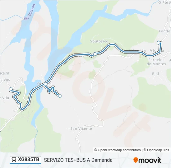 XG835TB Bus Line Map