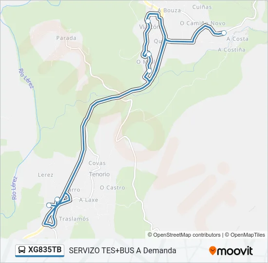 XG835TB Bus Line Map