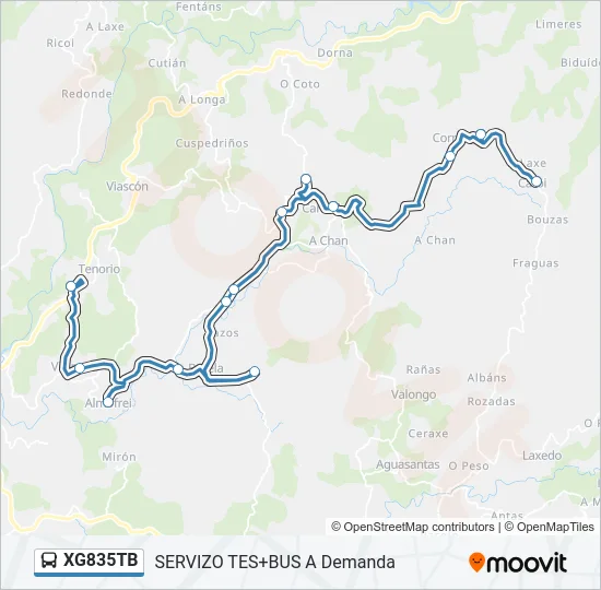 XG835TB Bus Line Map