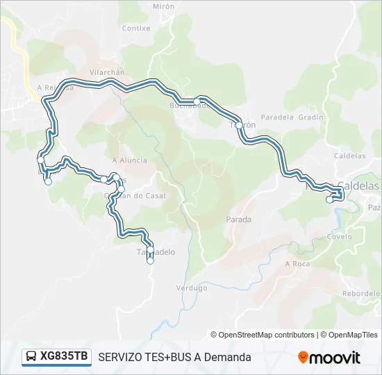 XG835TB Bus Line Map