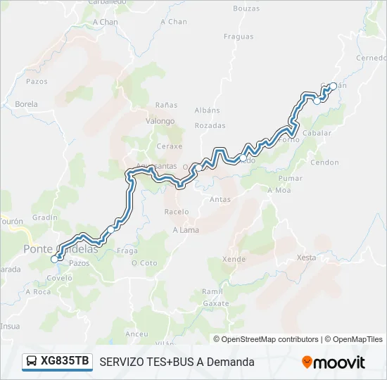 XG835TB Bus Line Map