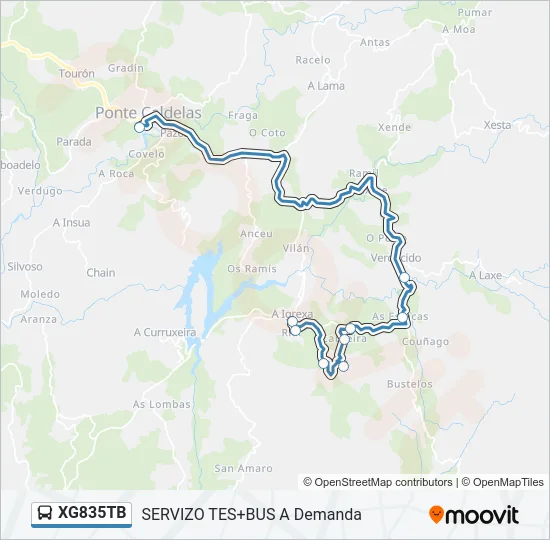 XG835TB Bus Line Map