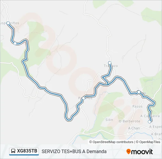 XG835TB Bus Line Map