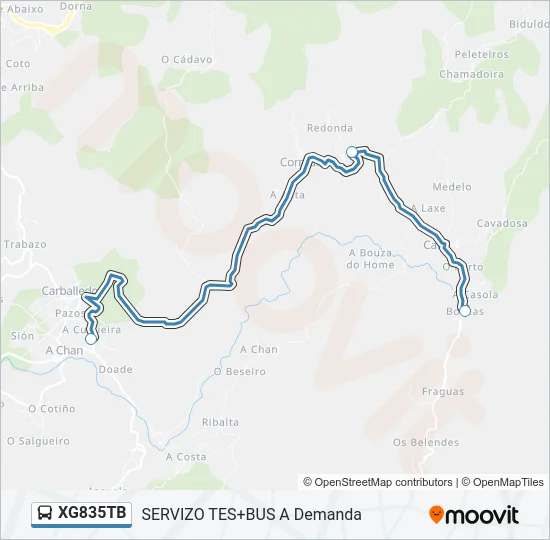 XG835TB Bus Line Map
