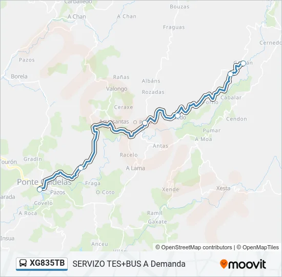 XG835TB Bus Line Map