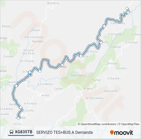 XG835TB Bus Line Map