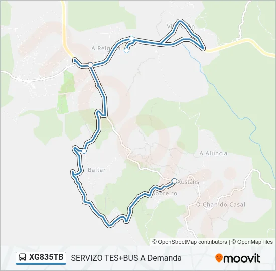 XG835TB Bus Line Map