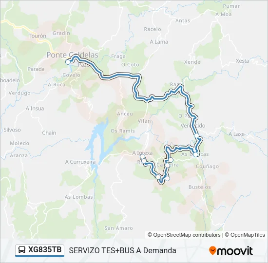 XG835TB Bus Line Map