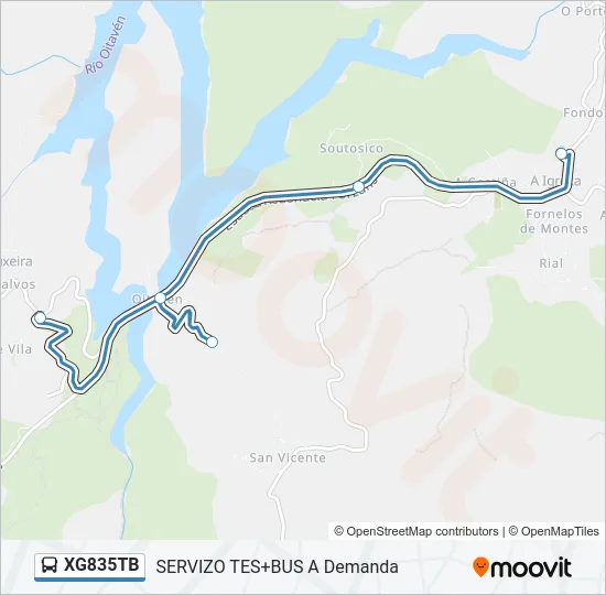 XG835TB Bus Line Map
