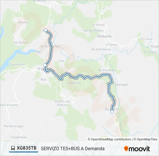 XG835TB Bus Line Map