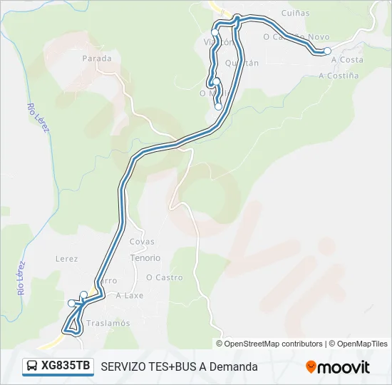 XG835TB Bus Line Map