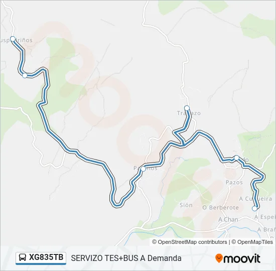 XG835TB Bus Line Map