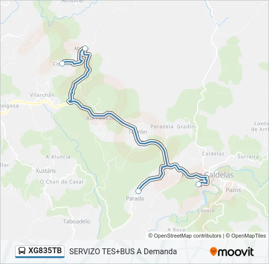 XG835TB Bus Line Map