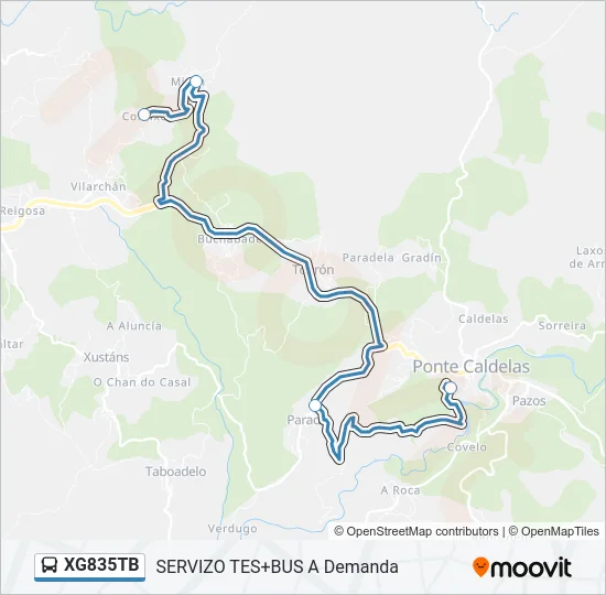 XG835TB Bus Line Map