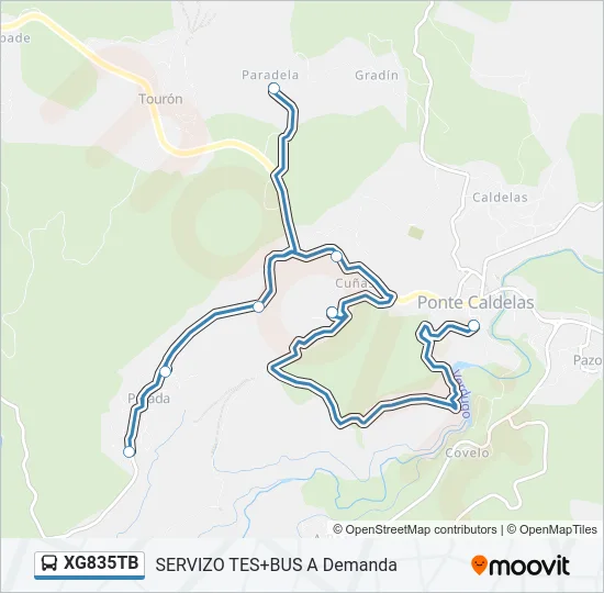 XG835TB Bus Line Map