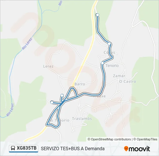 XG835TB Bus Line Map